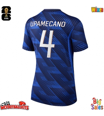 France Dayot Upamecano #4 Replica Home Stadium Shirt for Women World Cup 2026 Short Sleeve